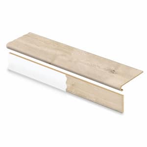 Frenchman Bay/Inman Lake/Soft Ok Glazed 47in.Lx12.15in.Wx1.69in.T Laminate Stair Tread and Reversible Riser Kit Adhesive