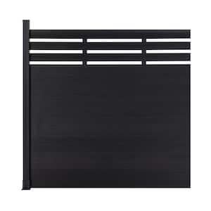 Outdoor 6 ft. H x 6 ft. W Black Composite Fence Panel (10-Pack) with 1 Column Garden Fence Board
