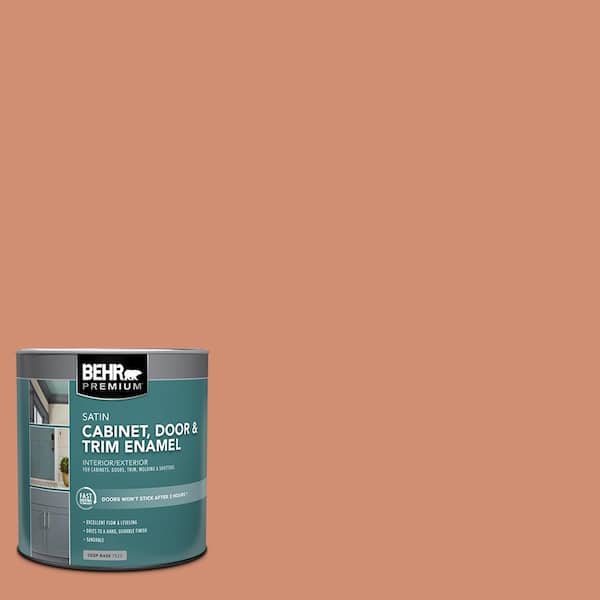 BEHR PREMIUM 1 qt. #M200-5 Terra Cotta Clay Satin Enamel Interior/Exterior Cabinet, Door & Trim Paint