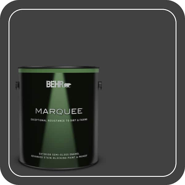 BEHR MARQUEE 1 gal. #BNC-38 Spade Black Semi-Gloss Enamel Exterior Paint & Primer