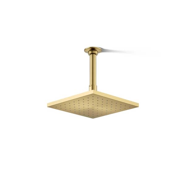 KOHLER 1-Spray Patterns with 1.75 GPM 8 in. Ceiling Mount Fixed Shower Head in Vibrant Brushed Moderne Brass