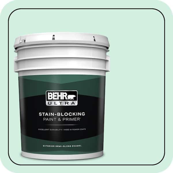 BEHR ULTRA 5 gal. #P420-1 Spring Frost Semi-Gloss Enamel Exterior Paint & Primer