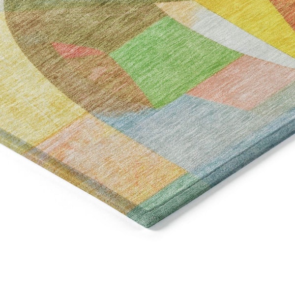 Chantille Machine Washable Indoor/Outdoor Abstract ACN1757 Wheat 5 ft. x 7 ft. 6 in. Area Rug