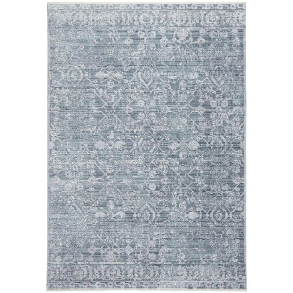 HomeRoots Blue and Gray 2 ft. x 3 ft. Abstract Area Rug