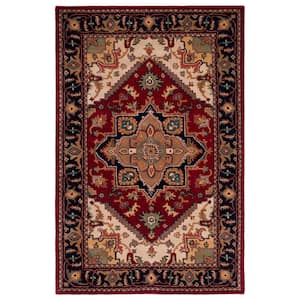 Heritage Red 9 ft. x 12 ft. Border Area Rug