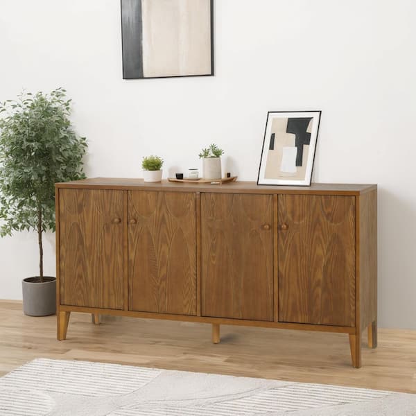 CHRISTOPHER KNIGHT HOME Alexander Natural MDF Wood 59.75 in. W Modern Sideboard Buffet Cabinet with Adjustable Shelves, Doors