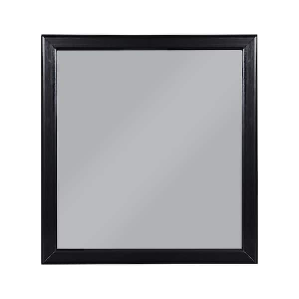 Acme Furniture Louis Philippe 1 in. x 38 in. Modern Rectangle Framed Black Decorative Mirror