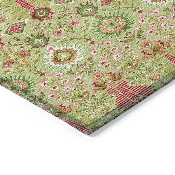 Chantille Machine Washable Indoor/Outdoor Abstract ACN2251 Aloe 8 ft. x 10 ft. Area Rug