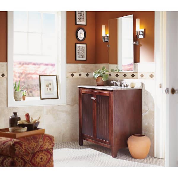 Noche Chairo Copper Scudo Listello 4 in. x 12 in. Textured Travertine Floor and Wall Tile (10 lin. ft./Case)