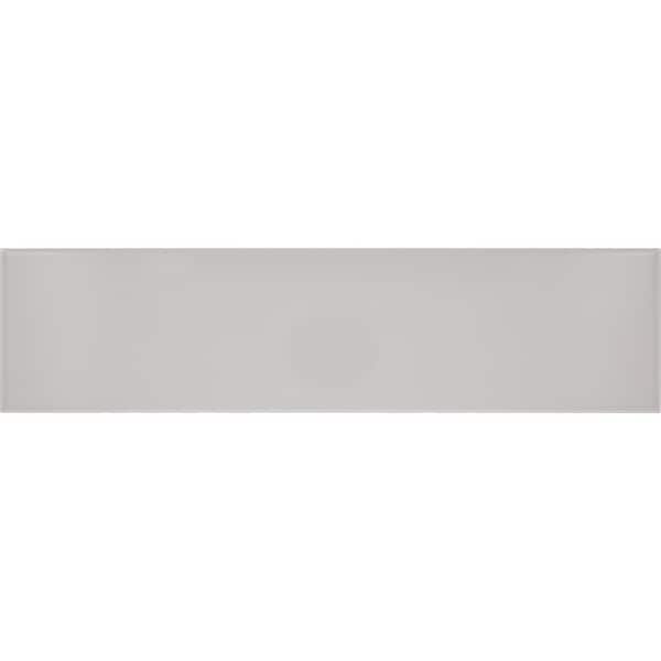 Daltile Vitruvian Light Grey Glossy 4 in. x 16 in. Glazed Ceramic Wall Tile (14.64 sq. ft./Case)