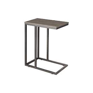 18.9 in. Gray C-Shaped Wood End Table