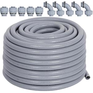 3/4 in. x 50 ft. Electric Non-Metallic Flexible Liquid Tight Conduit with 5-Straight and 5 90° Connector Fittings