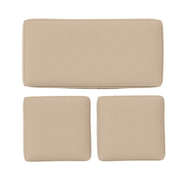 36 in. x 18 in. (3-Piece) Outdoor Patio Replacement Seat Cushions Fit for Loveseat Lounge Chair Furniture Sand