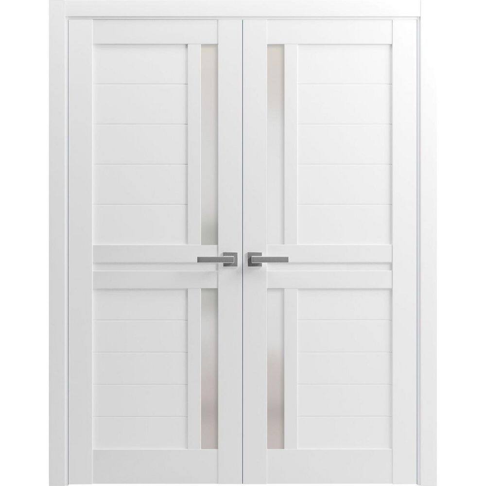 48 in. x 84 in. 2 Panel White Finished Solid Wood Sliding Door with Hardware price history on PriceWatchPro