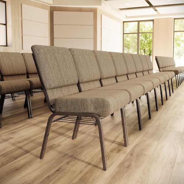 Fabric Stackable Church Chair in Beige