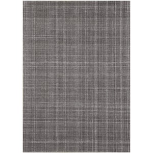 Laurel Kate Graphite Gray 7 ft. 6 in. x 9 ft. 6 in. Transitional Plaid Area Rug