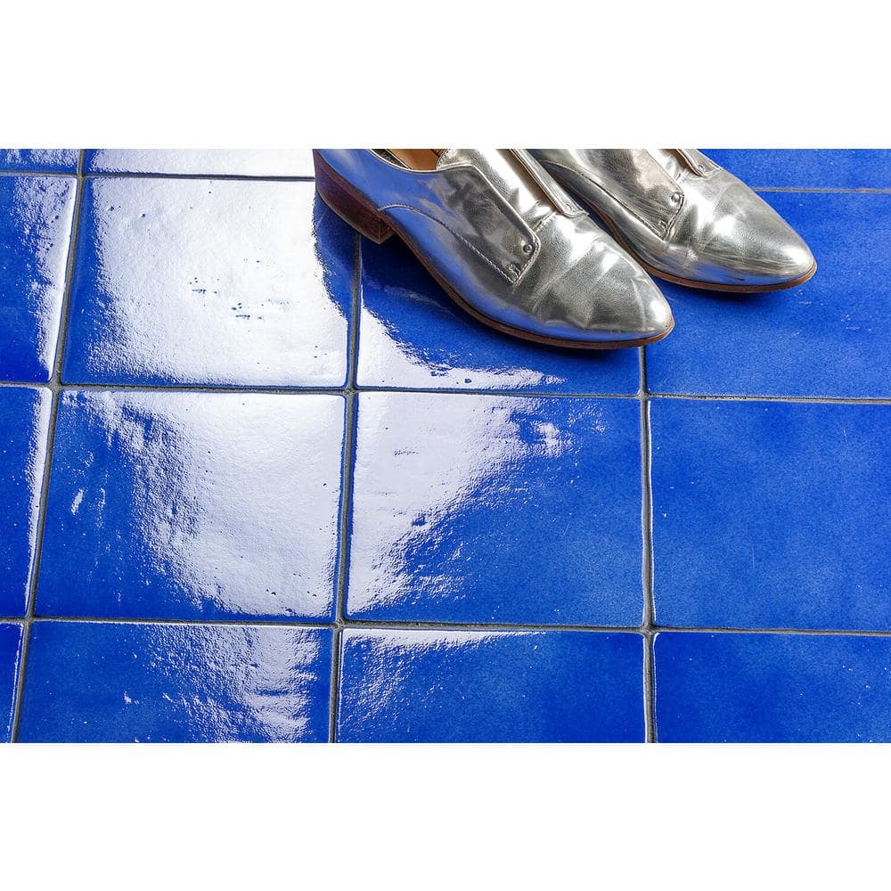 Triton 7" x 7" Polished Blue Porcelain Tile