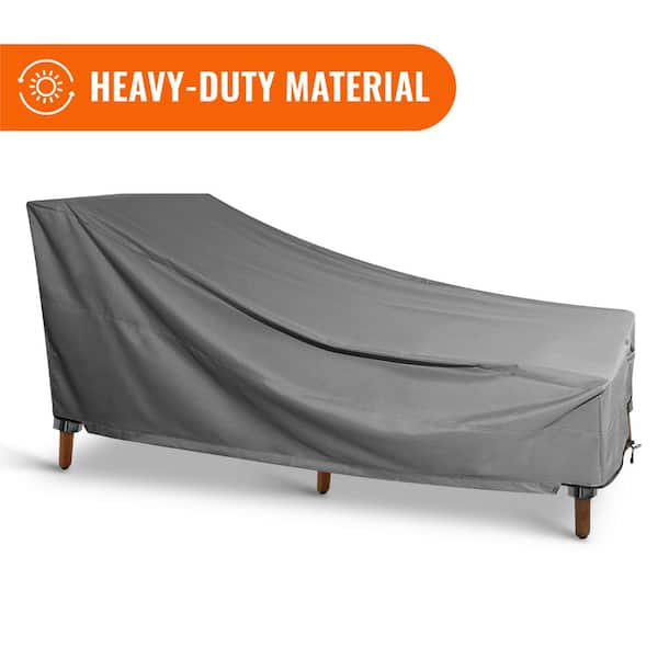KHOMO GEAR Grey Chaise Outdoor Weatherproof Heavy-Duty Patio Furniture Cover