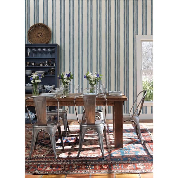20.50 in. W x 396 in. L Indigo Loom Spun Wallpaper