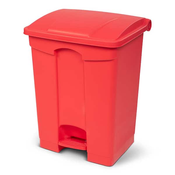 Toter 18 Gal. Red Fire Retardant Step-On Trash Can