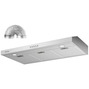 36 in. 250-CFM Convertible Under Cabinet Range Hood in Stainless Steel with 3-Speed Fan and 2-LED Lights