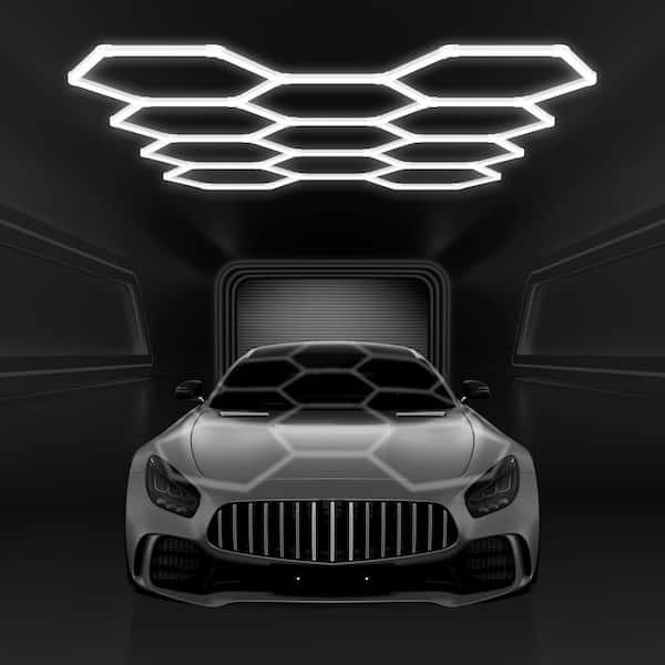 1.5 ft. 6500K Integrated LED White Strip Light Fixture 57200 LM Hexagon Garage Light (11 HEX)