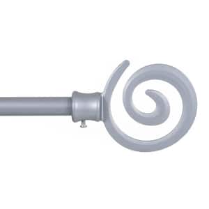 48 in. - 86 in. Telescoping 3/4 in. Single Curtain Rod in Silver with Spiral Finial