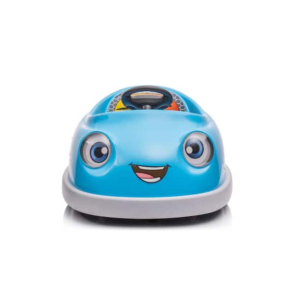 12-Volt Bumper Car Dual Drive for Kids 1-6-Years Old Electric Car w/Pushrod Dinner Plate USB BT Music Rocking Horse Mode