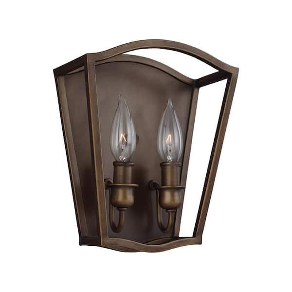 Generation Lighting Yarmouth 2-Light Painted Aged Brass Sconce