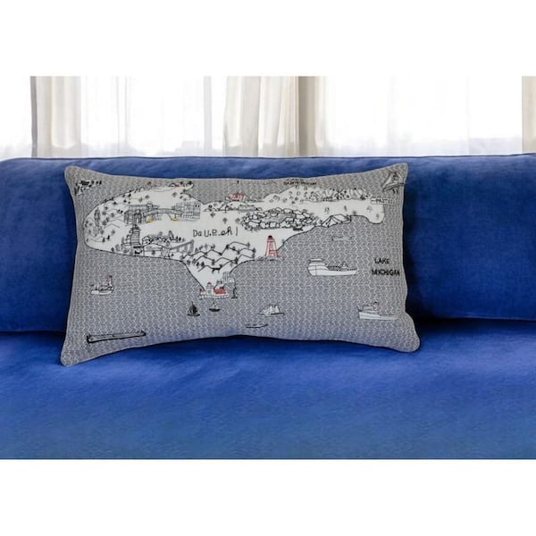 Cream Solid Polyester 14 in. x 24 in. Throw Pillow