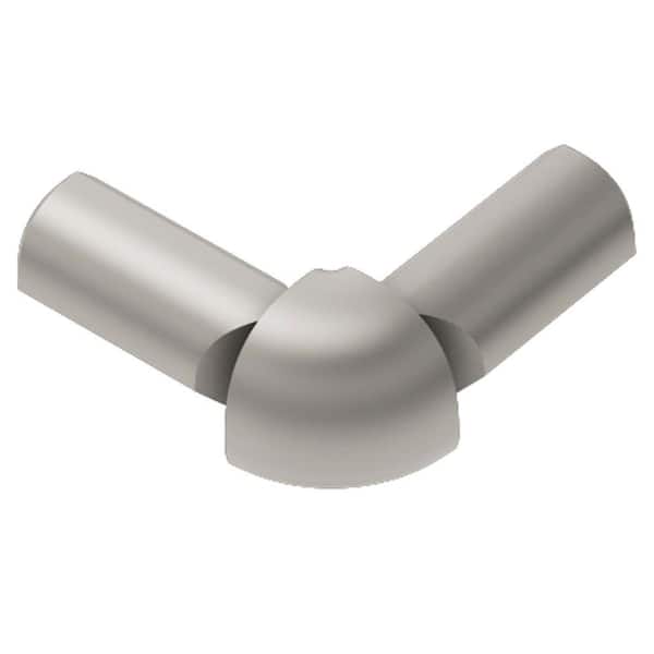 Schluter Rondec Satin Nickel Anodized Aluminum 3/8 in. x 1 in. Metal 90° Double-Leg Outside Corner
