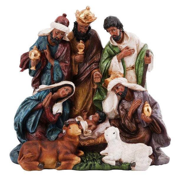 Home Accents Holiday 11.375 in. Ethnic Nativity Decor