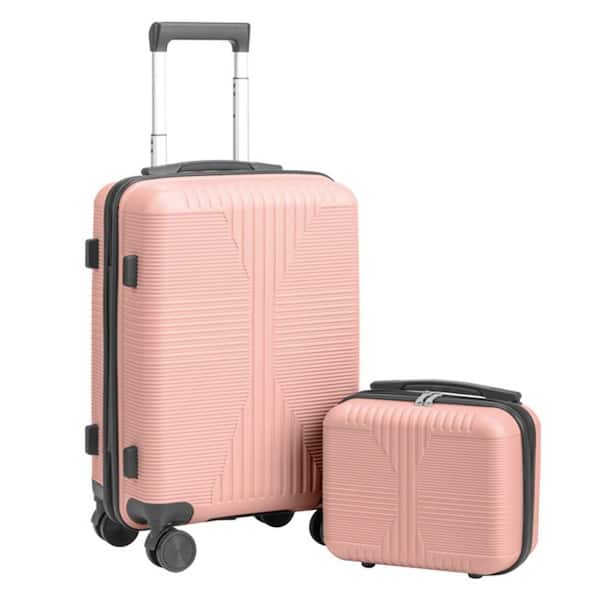 Wudkey 2-Piece Rose Gold Lightweight Hardside Spinner Luggage Set