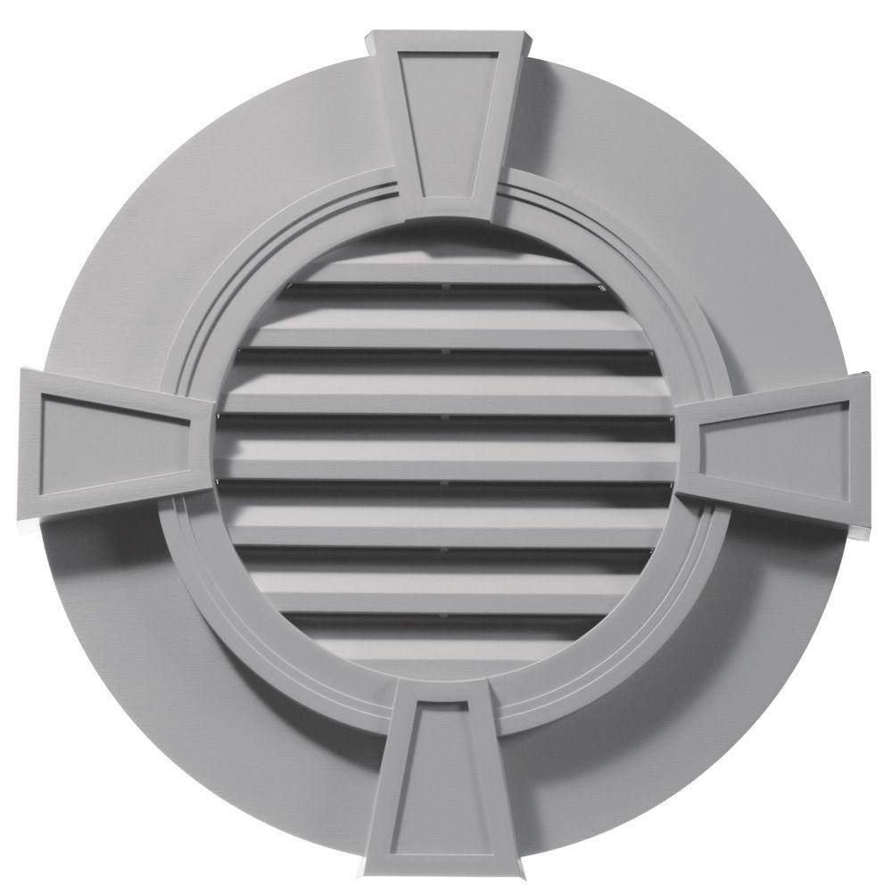 30 in. x 30 in. Round Gray Plastic Built-in Screen Gable Louver Vent price history on PriceWatchPro