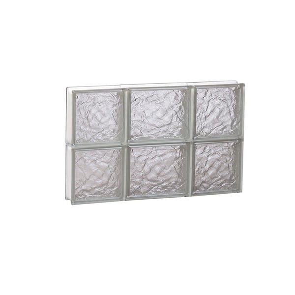 Clearly Secure 19.25 in. x 11.5 in. x 3.125 in. Frameless Ice Pattern Non-Vented Glass Block Window
