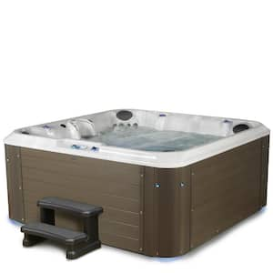 Amplified 6-Person 100-Jet 240-Volt Lounger Hot Tub with Bluetooth Stereo and 3 Pumps