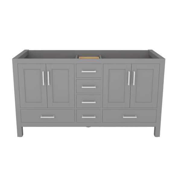 CASAINC 59.29 in. W x 21.65 in. D x 33.54 in. H Freestanding Bath Vanity Cabinet without Top in Grey