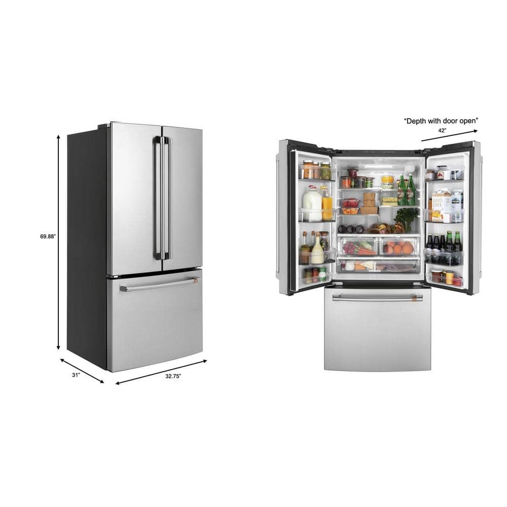 Stainless Steel 33" Smart French Door Refrigerator with Ice Maker