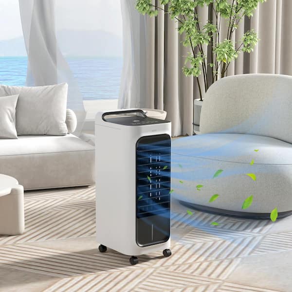1000 BTU/20 BTU 2 in. Portable Air Cooler, 3-In-1 Ice Cooling Fan, Water Humidifier Unit with Remote, LED Display