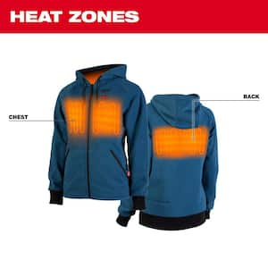 Women's 2X-Large M12 12-Volt Lithium-Ion Cordless Blue Heated Jacket Hoodie Kit with (1) 2.0 Ah Battery and Charger