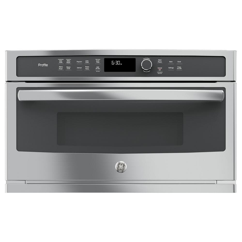 GE Profile 30 in. 1.7 cu. ft. Built-In Microwave in Stainless Steel with Convection Cooking, Silver -  PWB7030SLSS