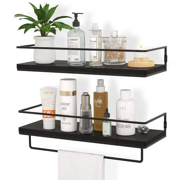 LikeU 4 PCS Clear Acrylic Floating Shelves Display Ledge,5 MM Thick Wall  Mounted Storage Shelf with Detachable Hooks for Entryway/Living  Room/Kitchen