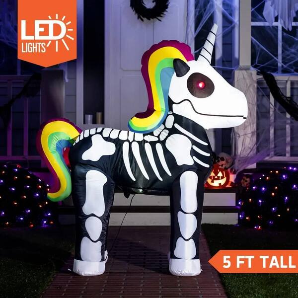 Costume gonfiabile da scheletro di unicorno per adulto