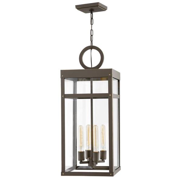 Hinkley Porter Large 4 Light Oil Rubbed, Large Exterior Hanging Light Fixtures