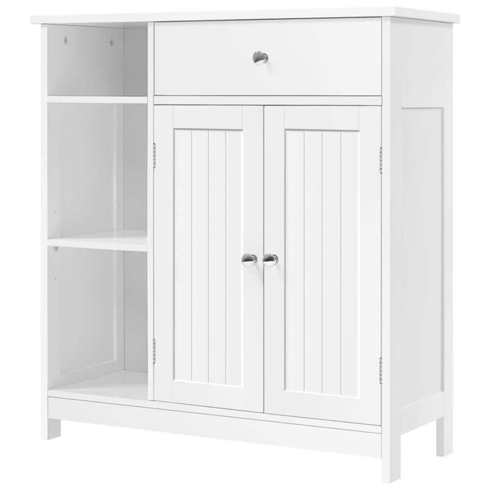 29.5 in. W x 31.5 in. H Medium Rectangular White Wood Freestanding Medicine Cabinet without Mirror with Drawer price history on PriceWatchPro