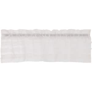 White Ruffled Sheer Petticoat 60in. W x 16in. L Cotton Rod Pocket Farmhouse Kitchen Curtain Valance in White