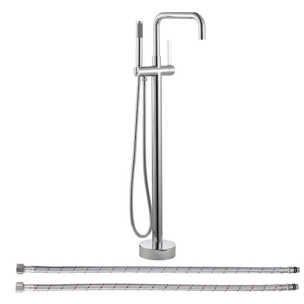 Single-Handle Freestanding Tub Faucet with Hand Shower in. Chrome