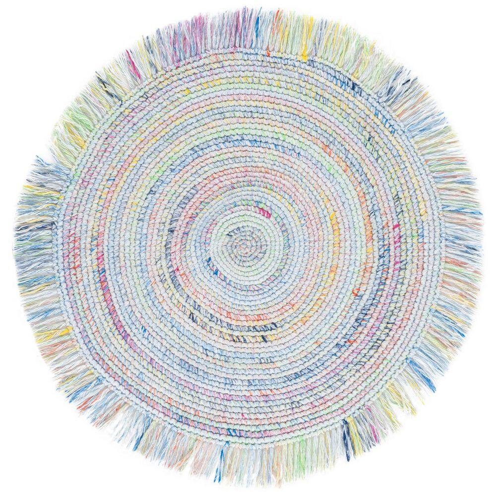 Renewal 3 ft. x 3 ft. Green/Yellow Woven Fringe Round Area Rug price history on PriceWatchPro