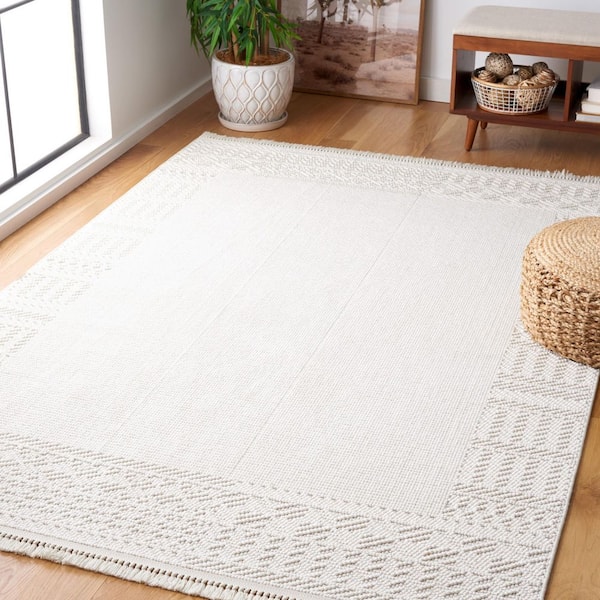 Camden 9 ft. x 12 ft. Ivory Geometric High-Low Area Rug