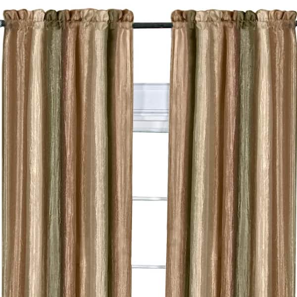 Achim Home Furnishings Ombre Tie Up Curtains 50 by 63-Inch Earth 
